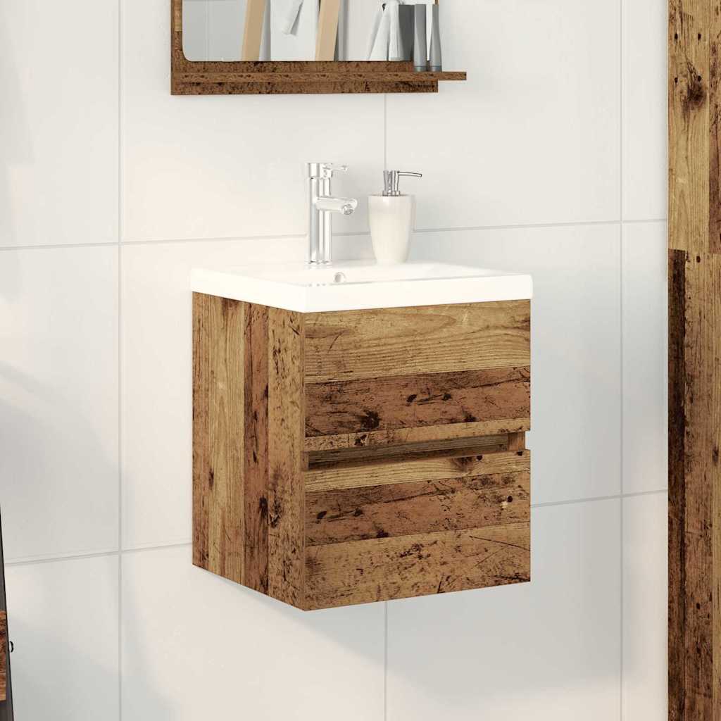 Waschbeckenunterschrank Mit Einbaubecken Und Wasserhahn