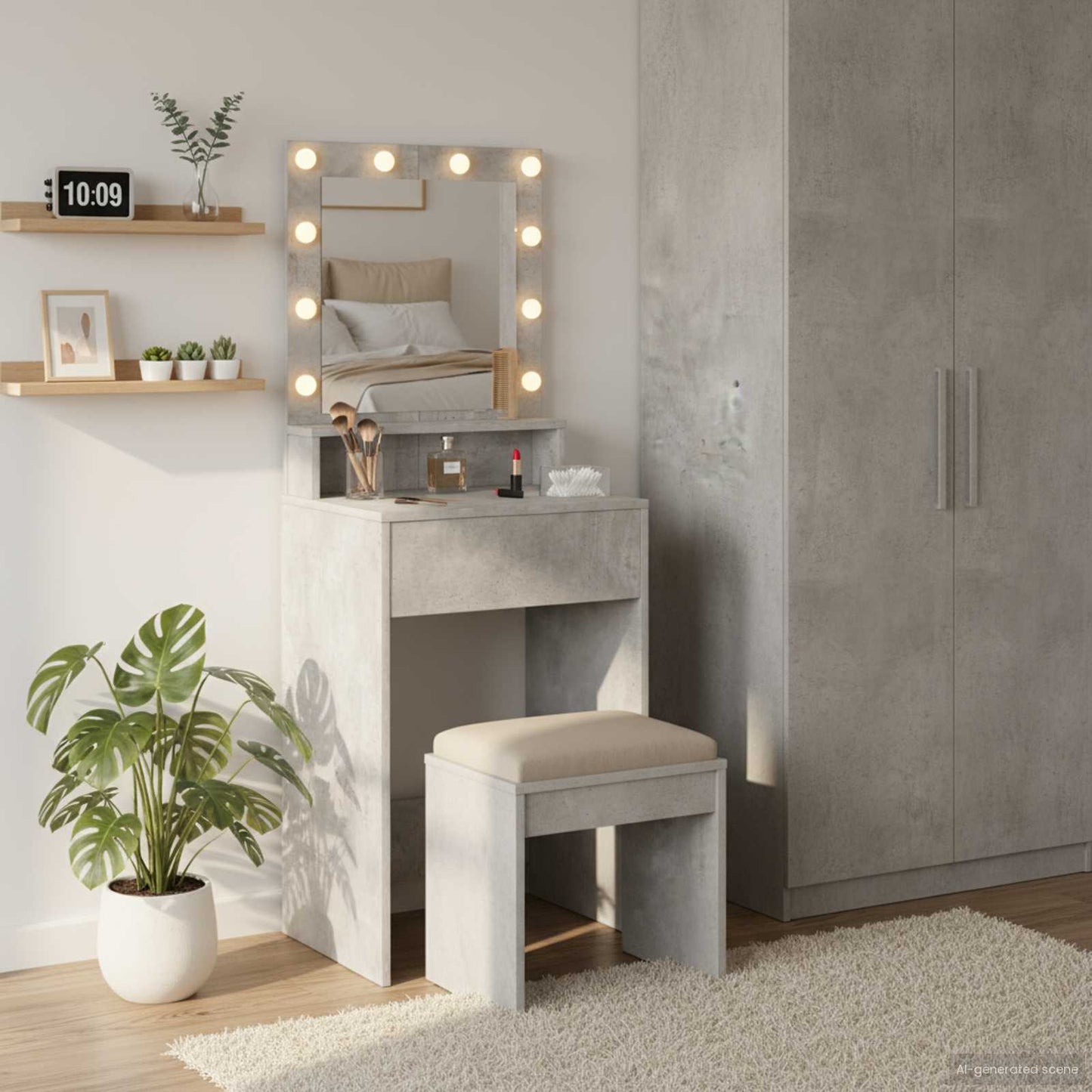 Schminktisch Mit Regal Holzwerkstoff