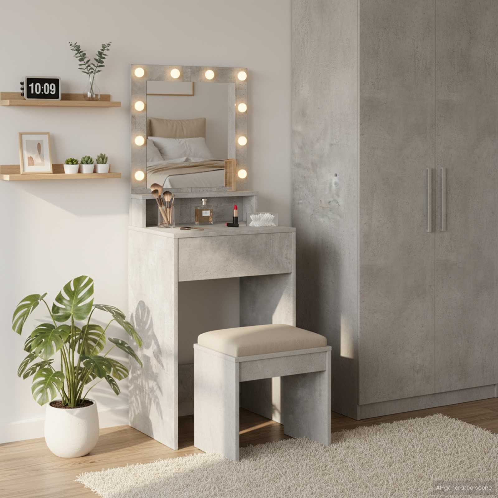 Schminktisch Mit Regal Holzwerkstoff