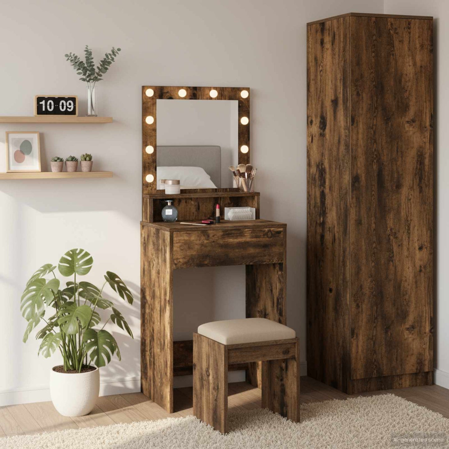 Schminktisch Mit Regal Holzwerkstoff