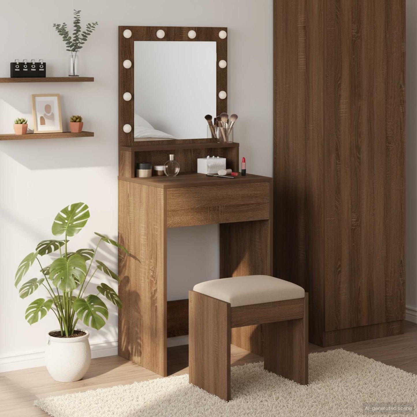 Schminktisch Mit Regal Holzwerkstoff