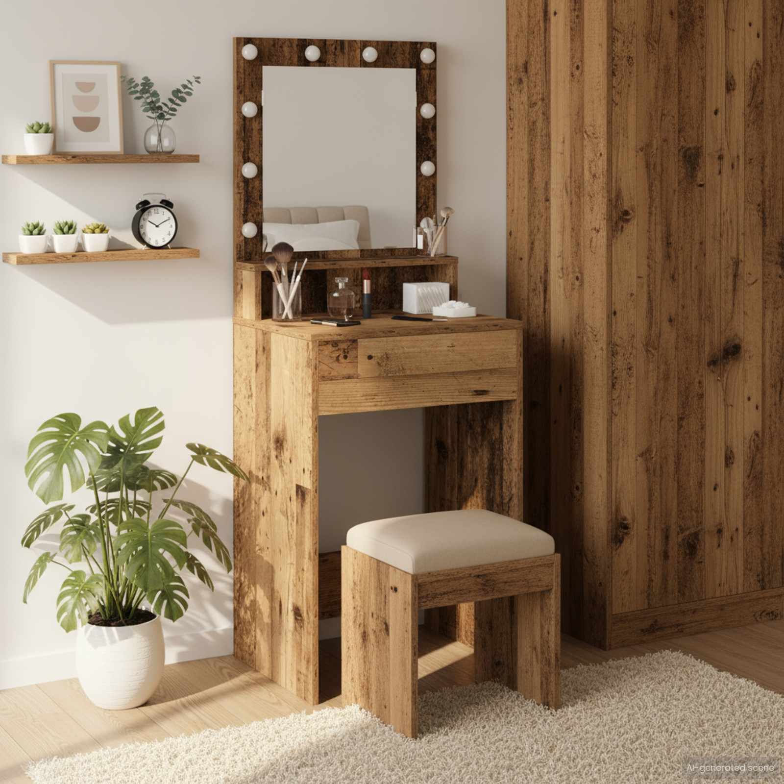 Schminktisch Mit Regal Holzwerkstoff
