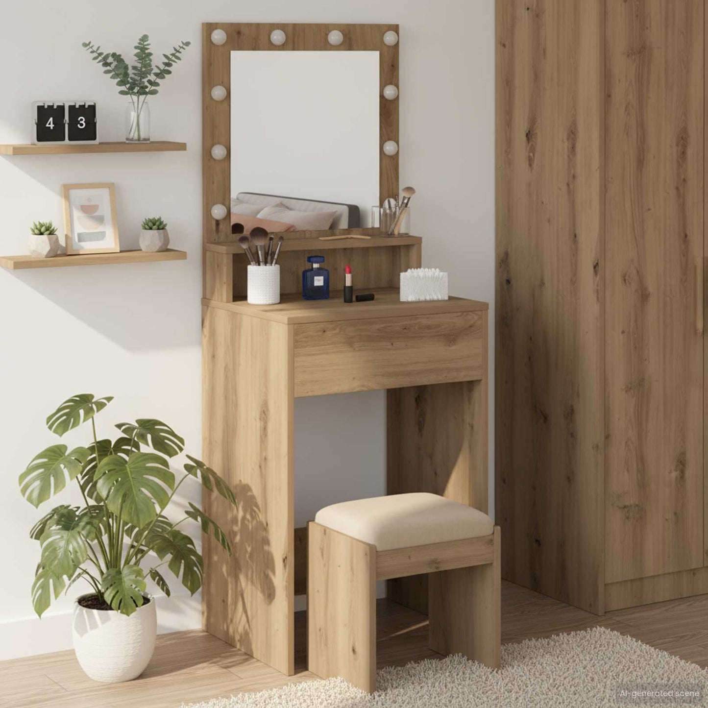 Schminktisch Mit Regal Holzwerkstoff