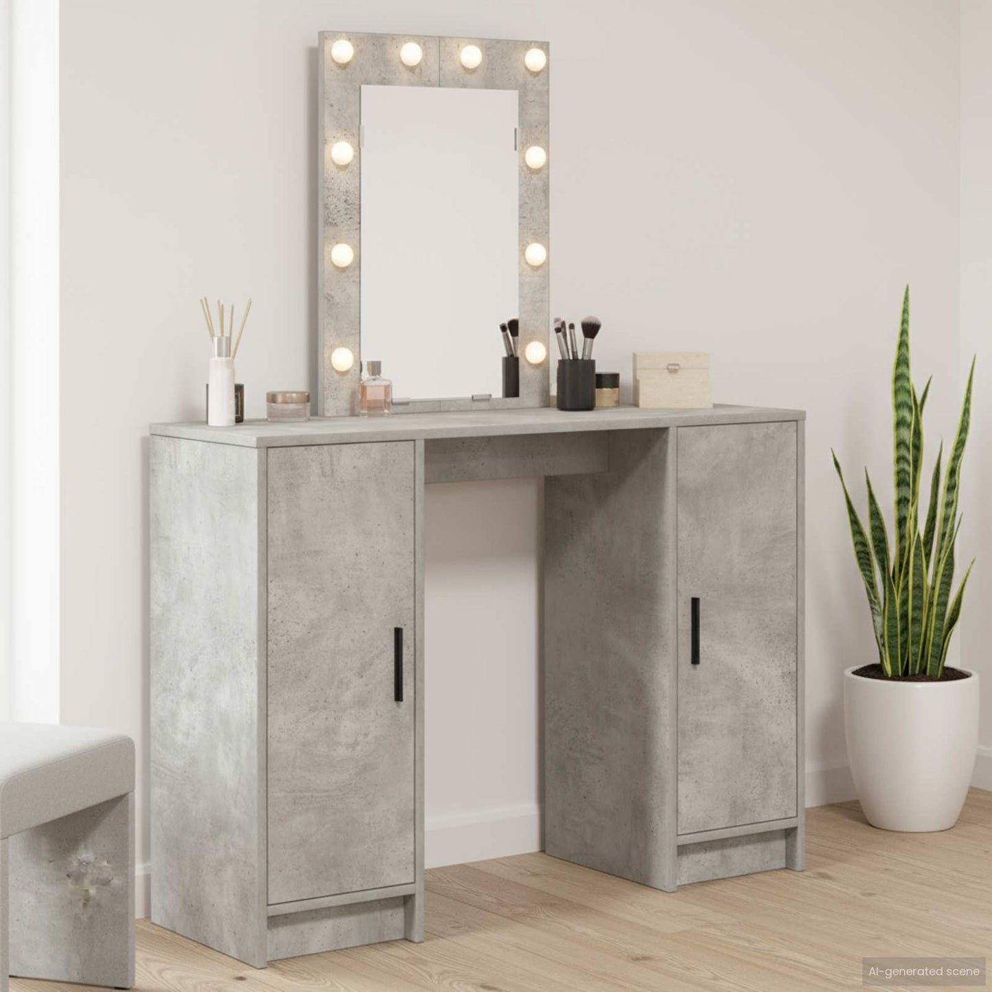 Schminktisch Mit Speicher 102 X 33 X 135 Cm Holzwerkstoff
