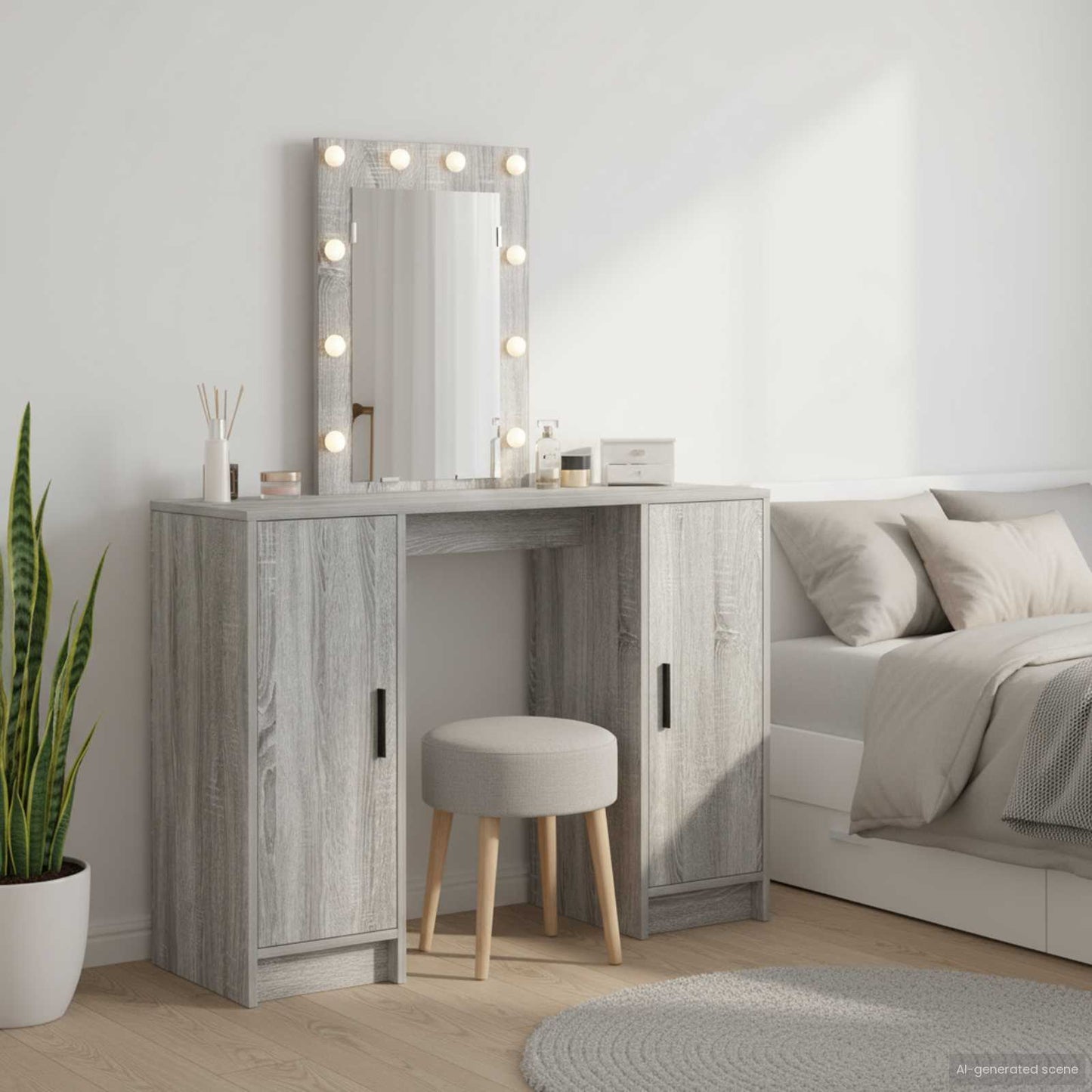 Schminktisch Mit Speicher 102 X 33 X 135 Cm Holzwerkstoff