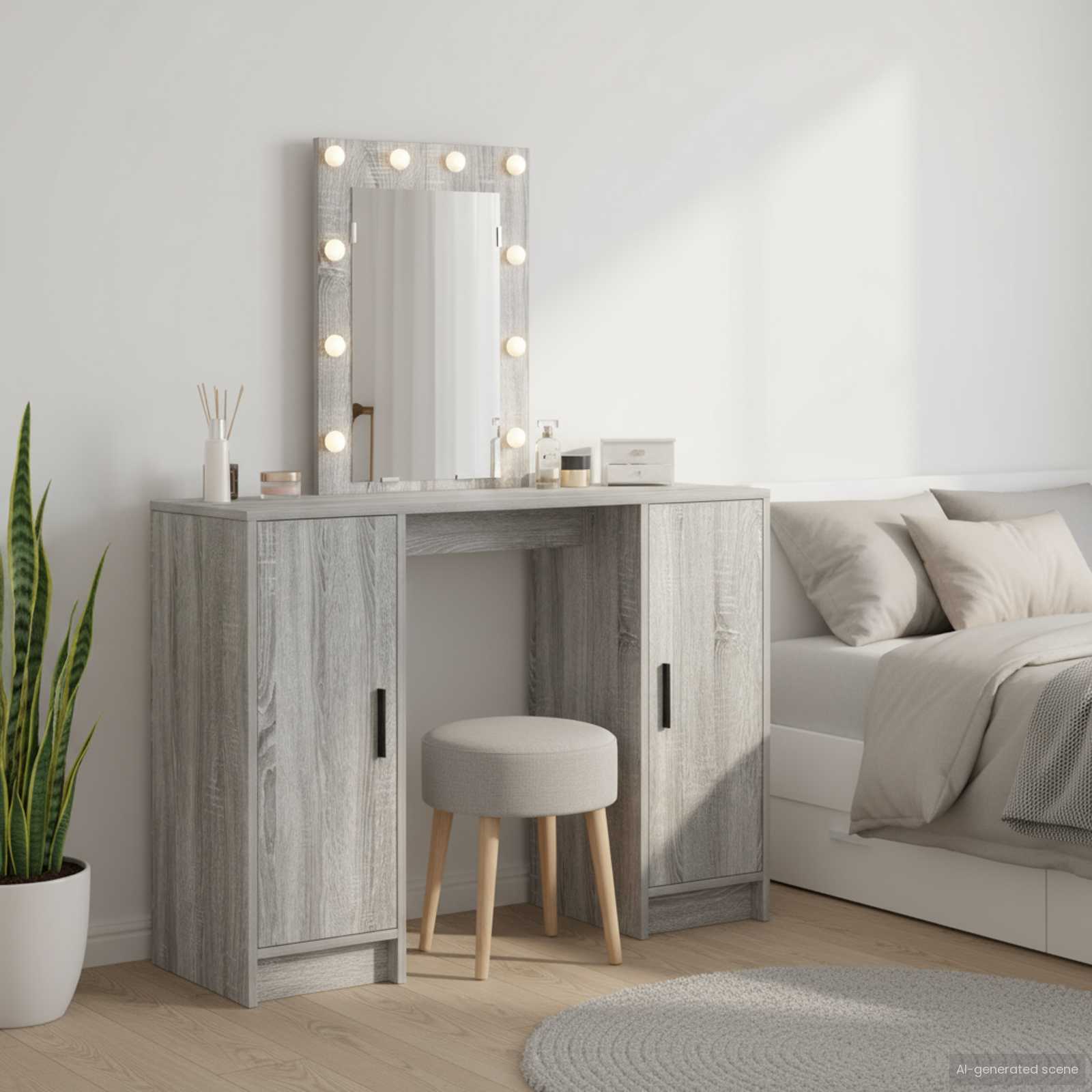 Schminktisch Mit Speicher 102 X 33 X 135 Cm Holzwerkstoff