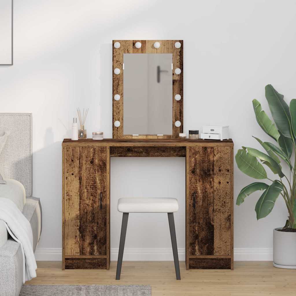 Schminktisch Mit Speicher 102 X 33 X 135 Cm Holzwerkstoff