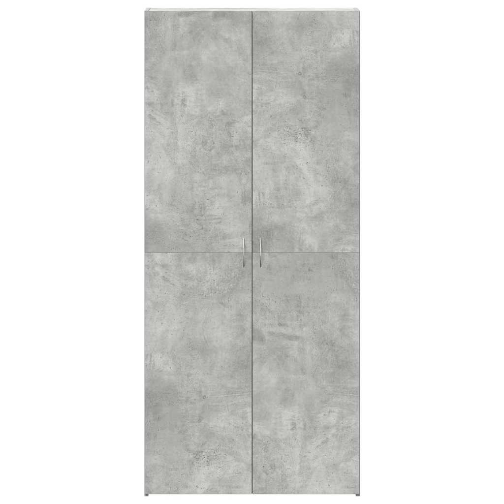 Schuhschrank Mit Regal Grau 80 X 35,5 X 180 Cm Holzwerkstoff