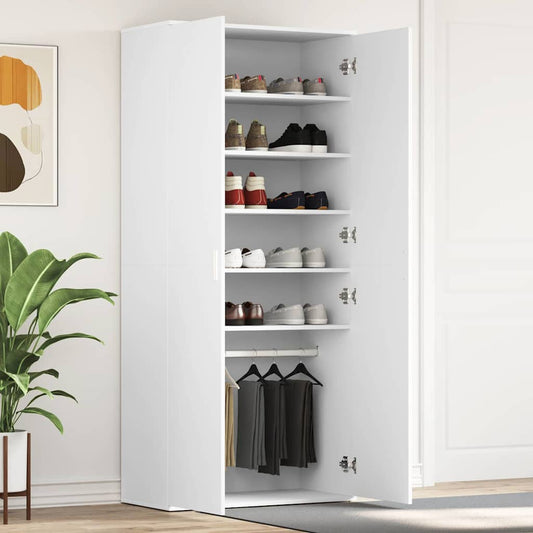 Schuhschrank Mit Regal 80 X 39 X 178 Cm Holzwerkstoff