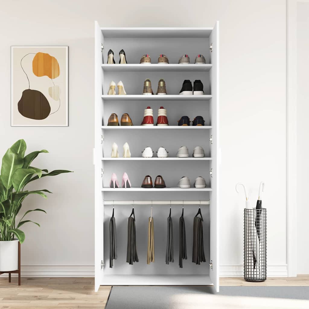 Schuhschrank Mit Regal 80 X 39 X 178 Cm Holzwerkstoff