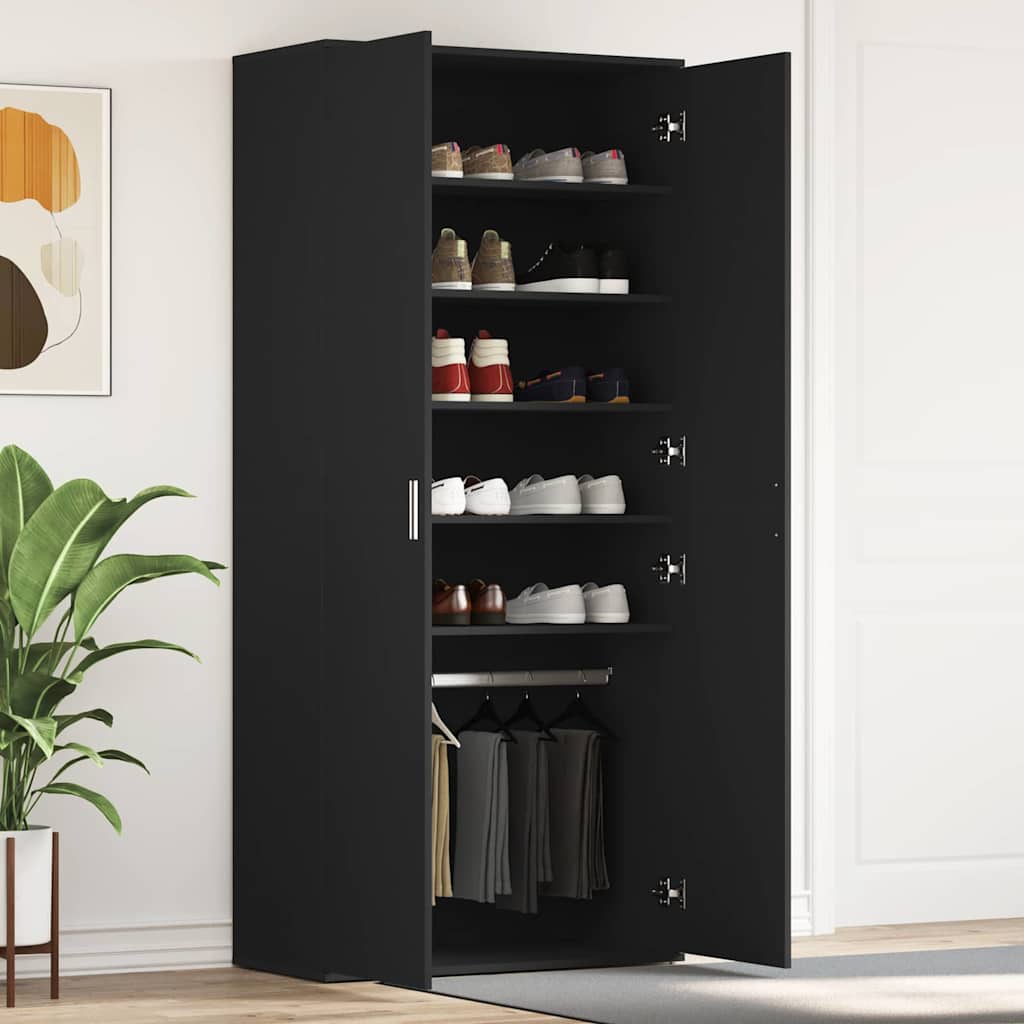 Schuhschrank Mit Regal 80 X 39 X 178 Cm Holzwerkstoff