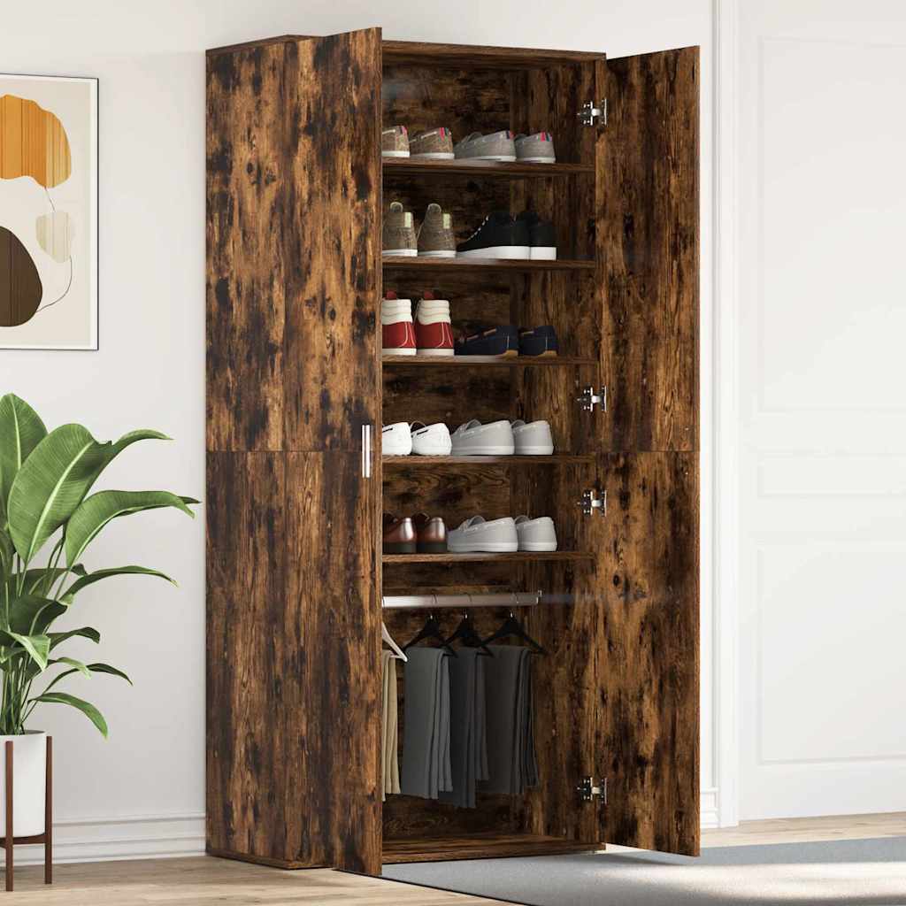 Schuhschrank Mit Regal 80 X 39 X 178 Cm Holzwerkstoff