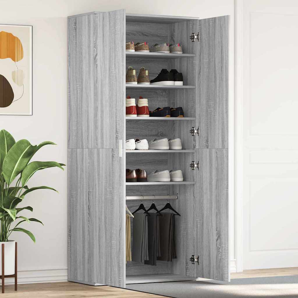 Schuhschrank Mit Regal 80 X 39 X 178 Cm Holzwerkstoff