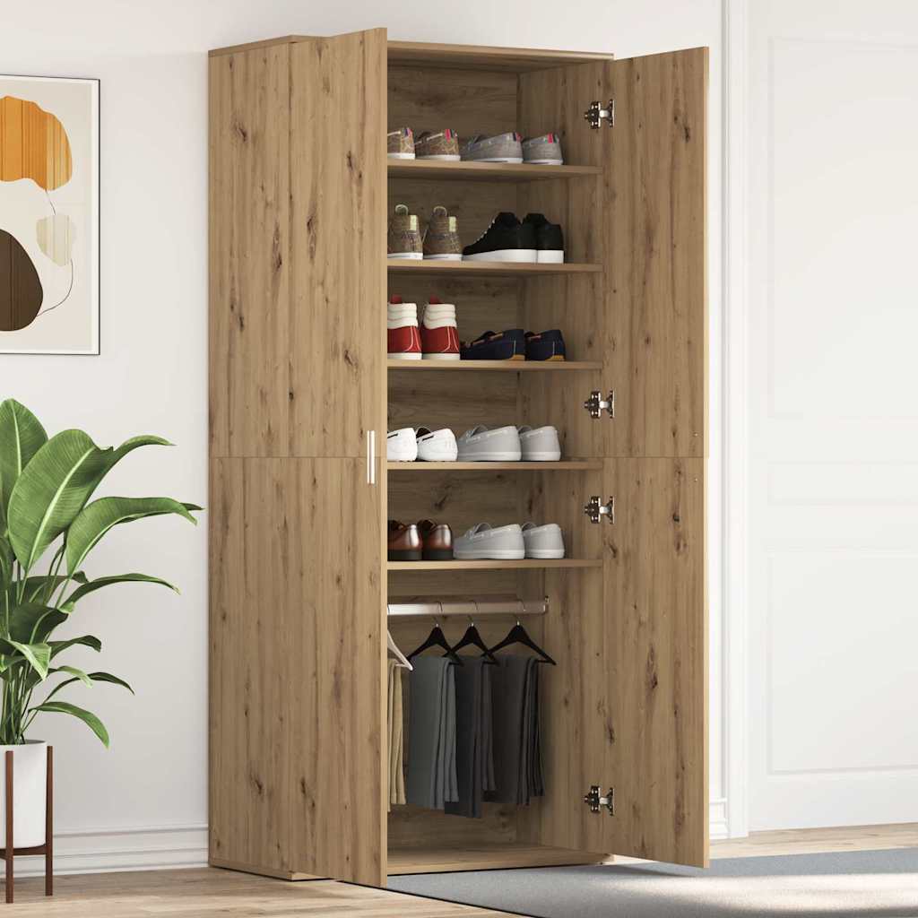 Schuhschrank Mit Regal 80 X 39 X 178 Cm Holzwerkstoff