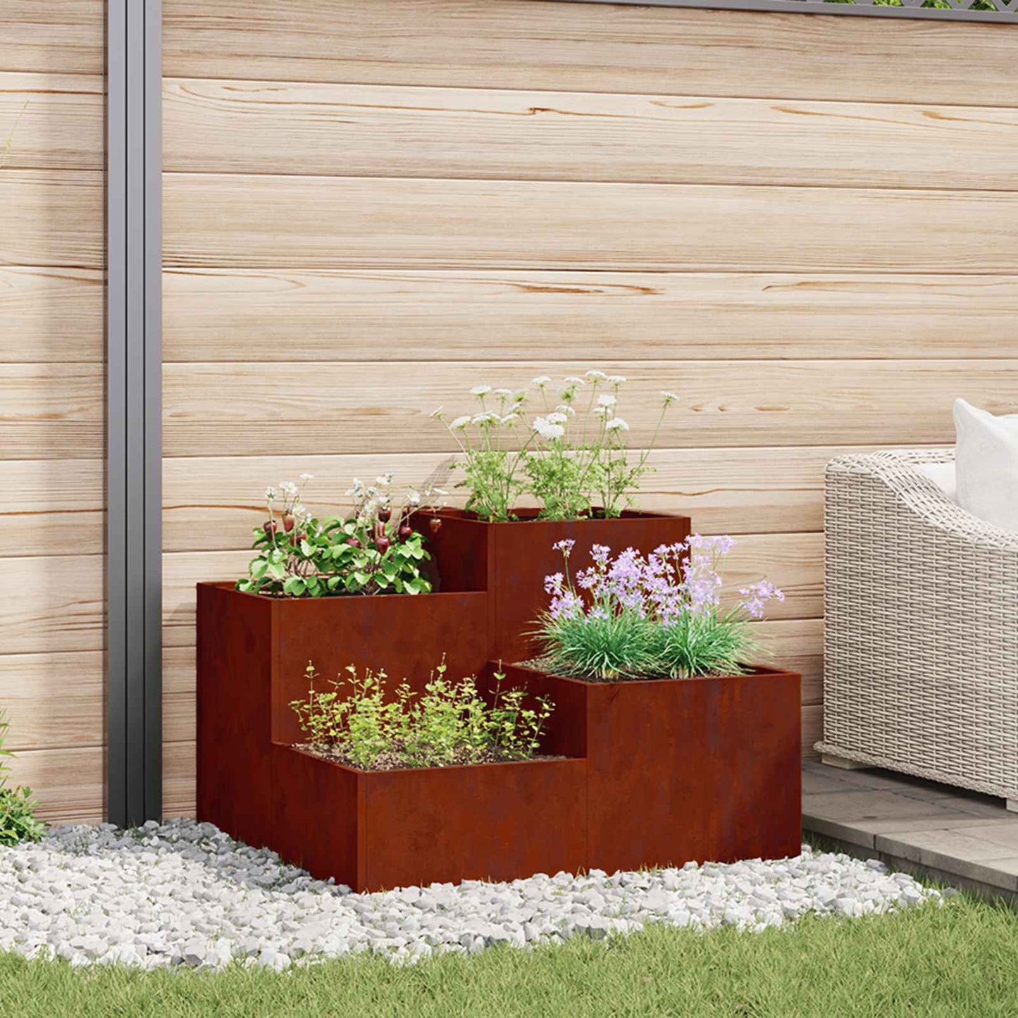 Gartenblumentopf Stahl