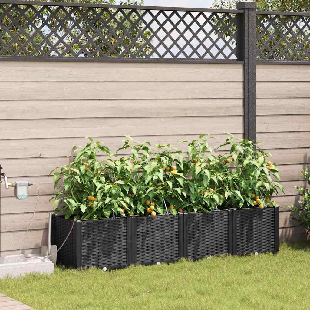 Garten-Pflanzgefäß 4 Pcs Kunststoff