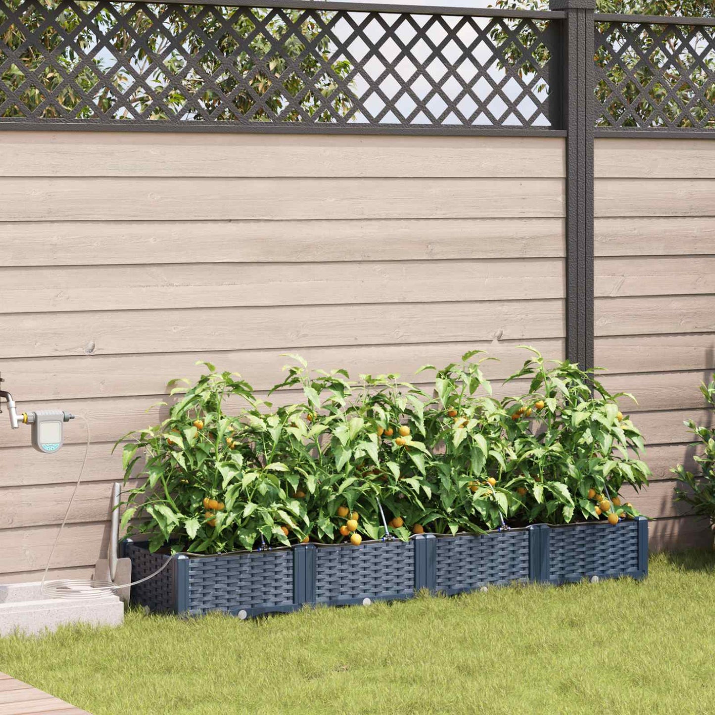 Garten-Pflanzgefäß 4 Pcs Kunststoff