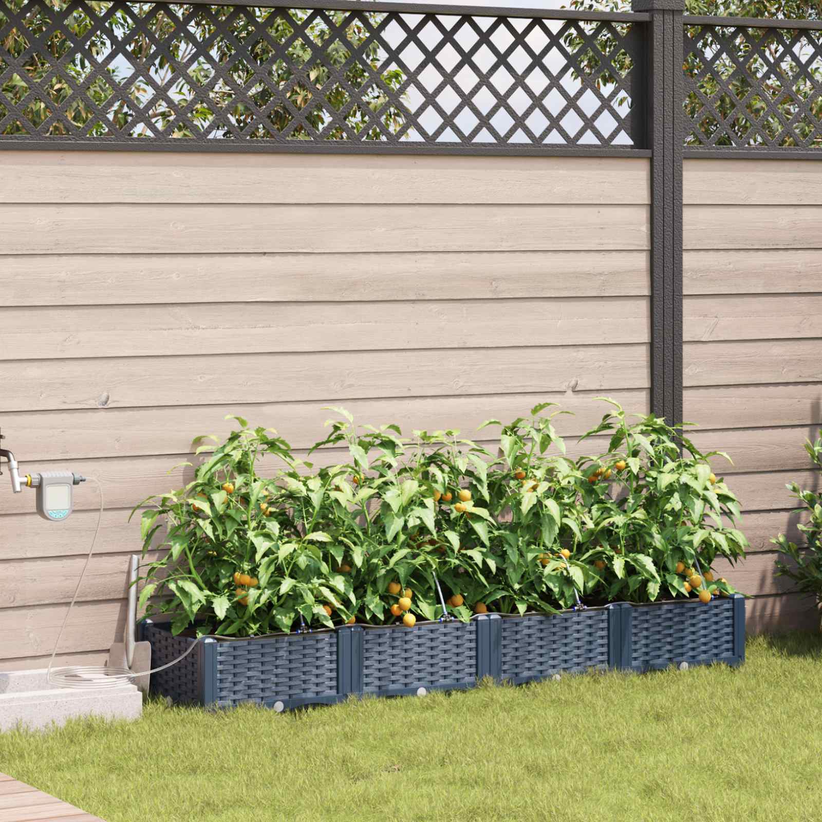 Garten-Pflanzgefäß 4 Pcs Kunststoff