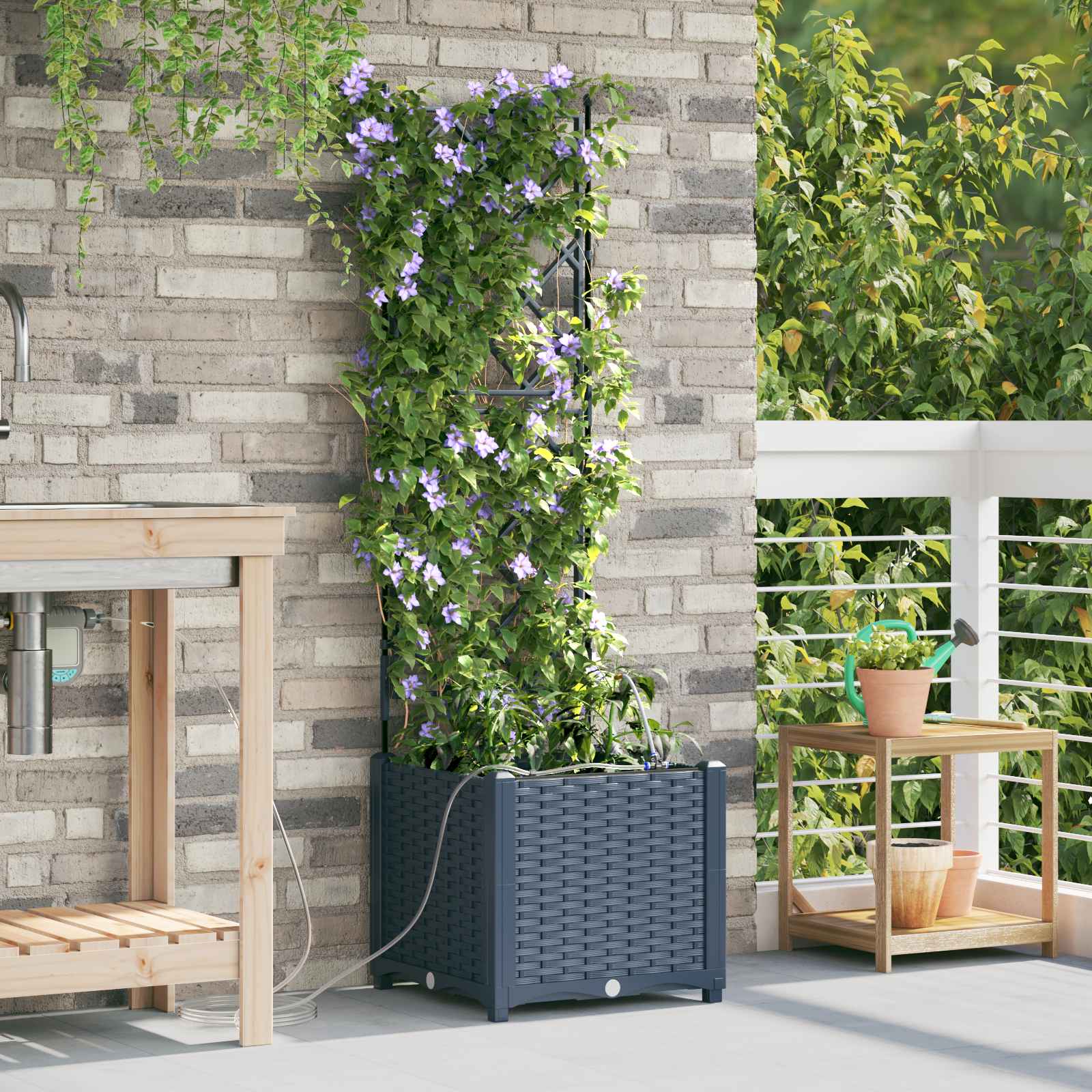 Garten-Pflanzgefäß 4 Pcs Kunststoff