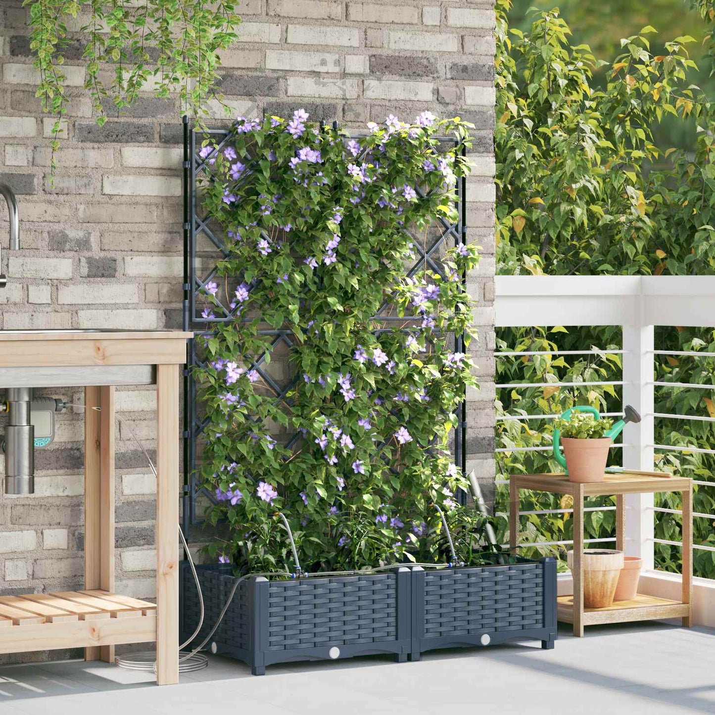 Garten-Pflanzgefäß 4 Pcs Kunststoff