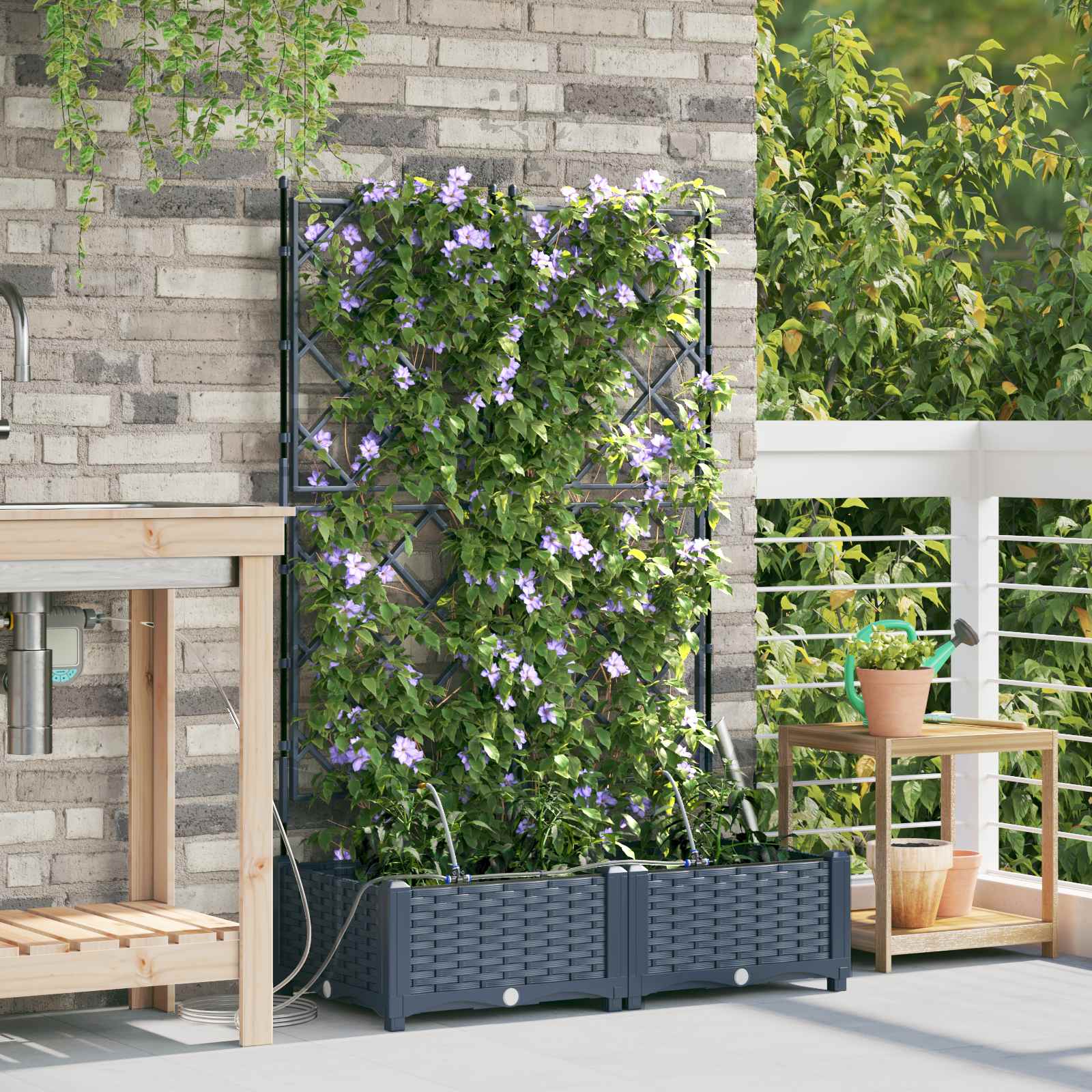 Garten-Pflanzgefäß 4 Pcs Kunststoff