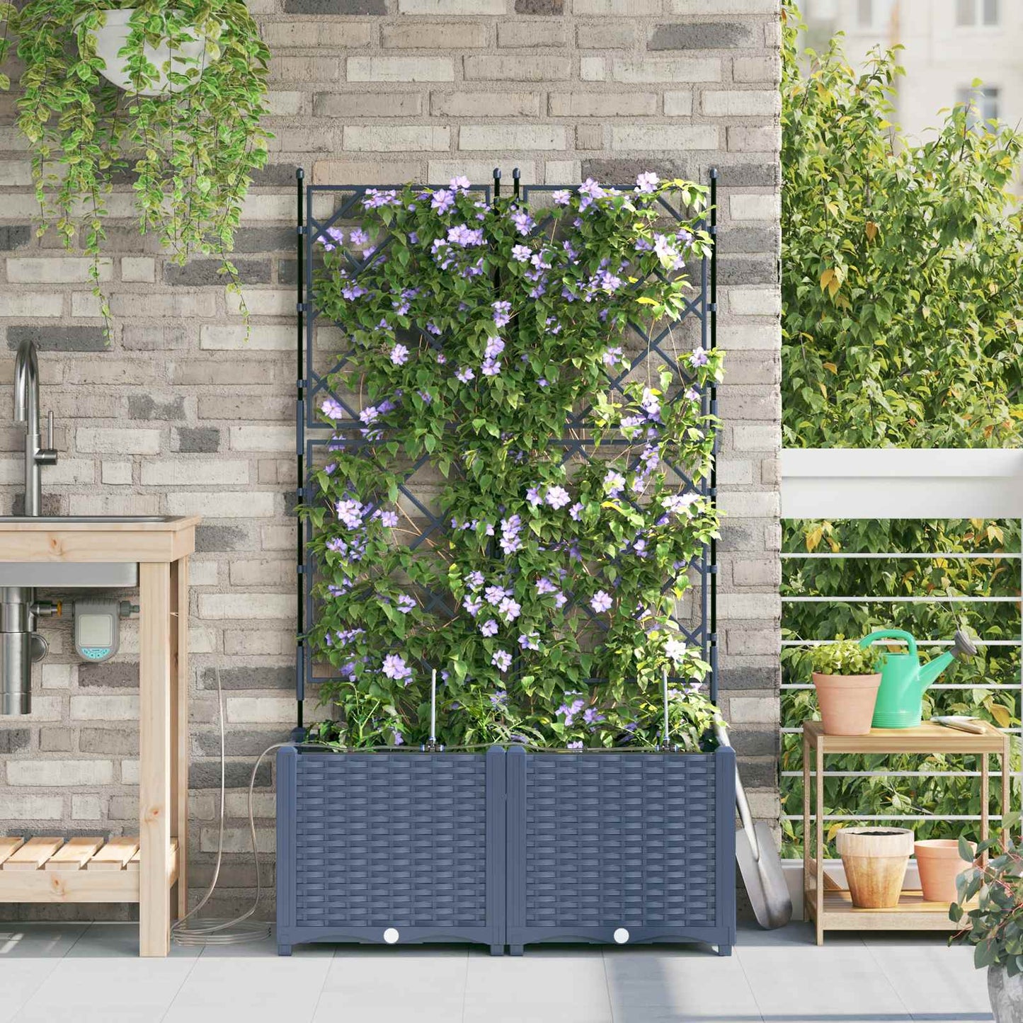 Garten-Pflanzgefäß 4 Pcs Kunststoff