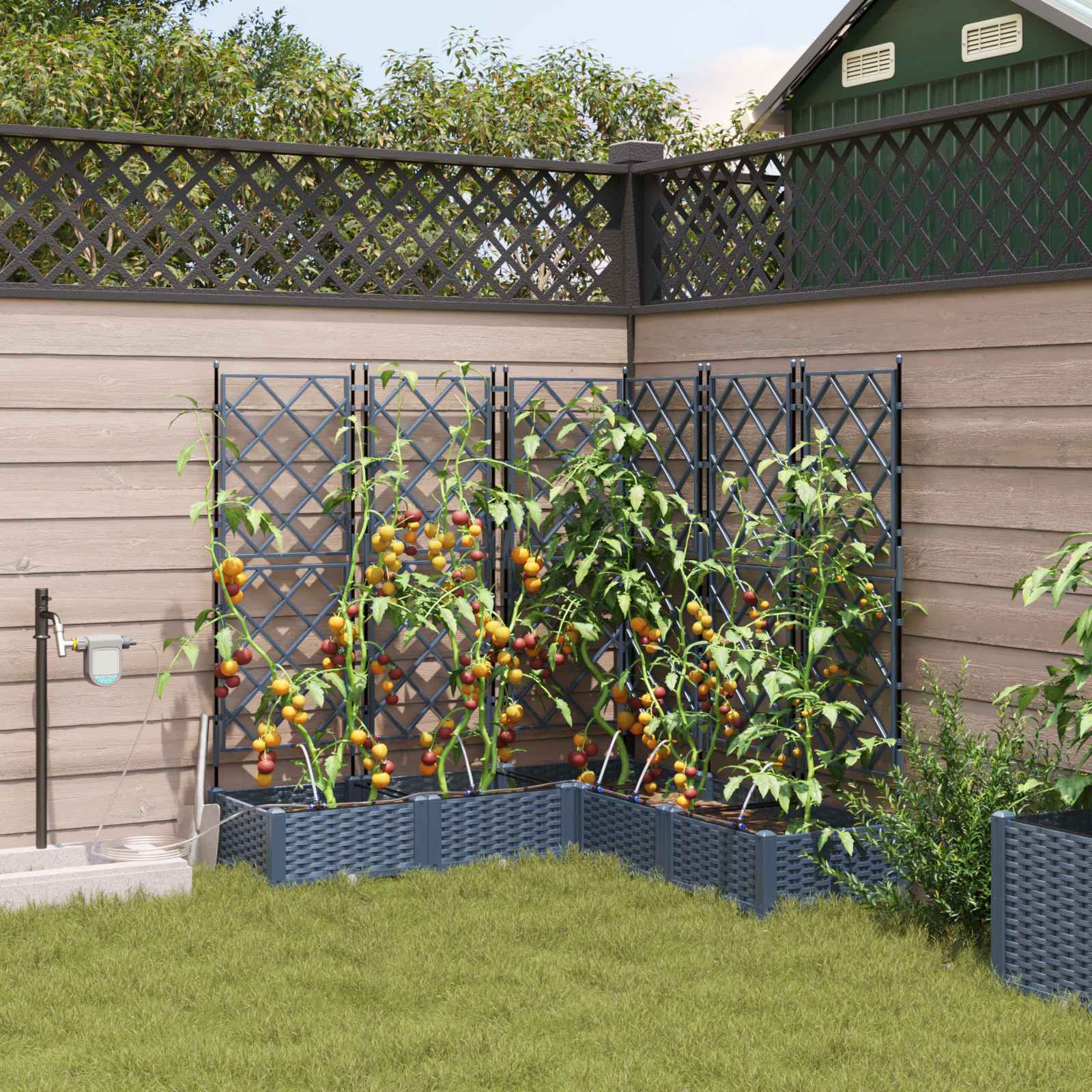 Garten-Pflanzgefäß 4 Pcs Kunststoff