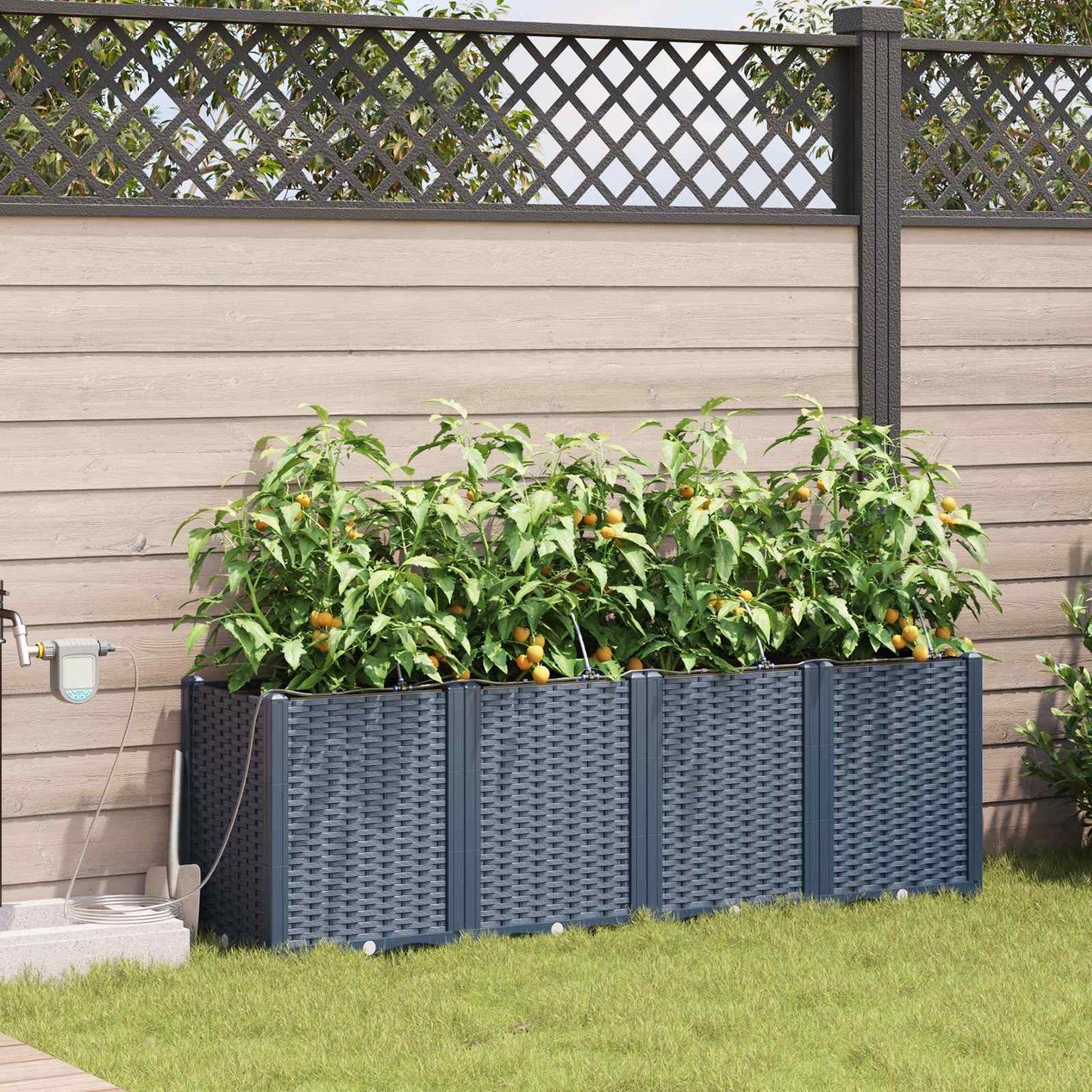 Garten-Pflanzgefäß 4 Pcs Kunststoff