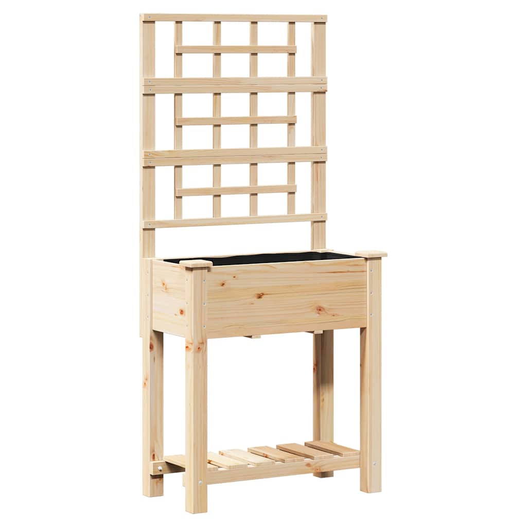 Garten-Pflanzgefäß Beige Massivholz Aus Fichte