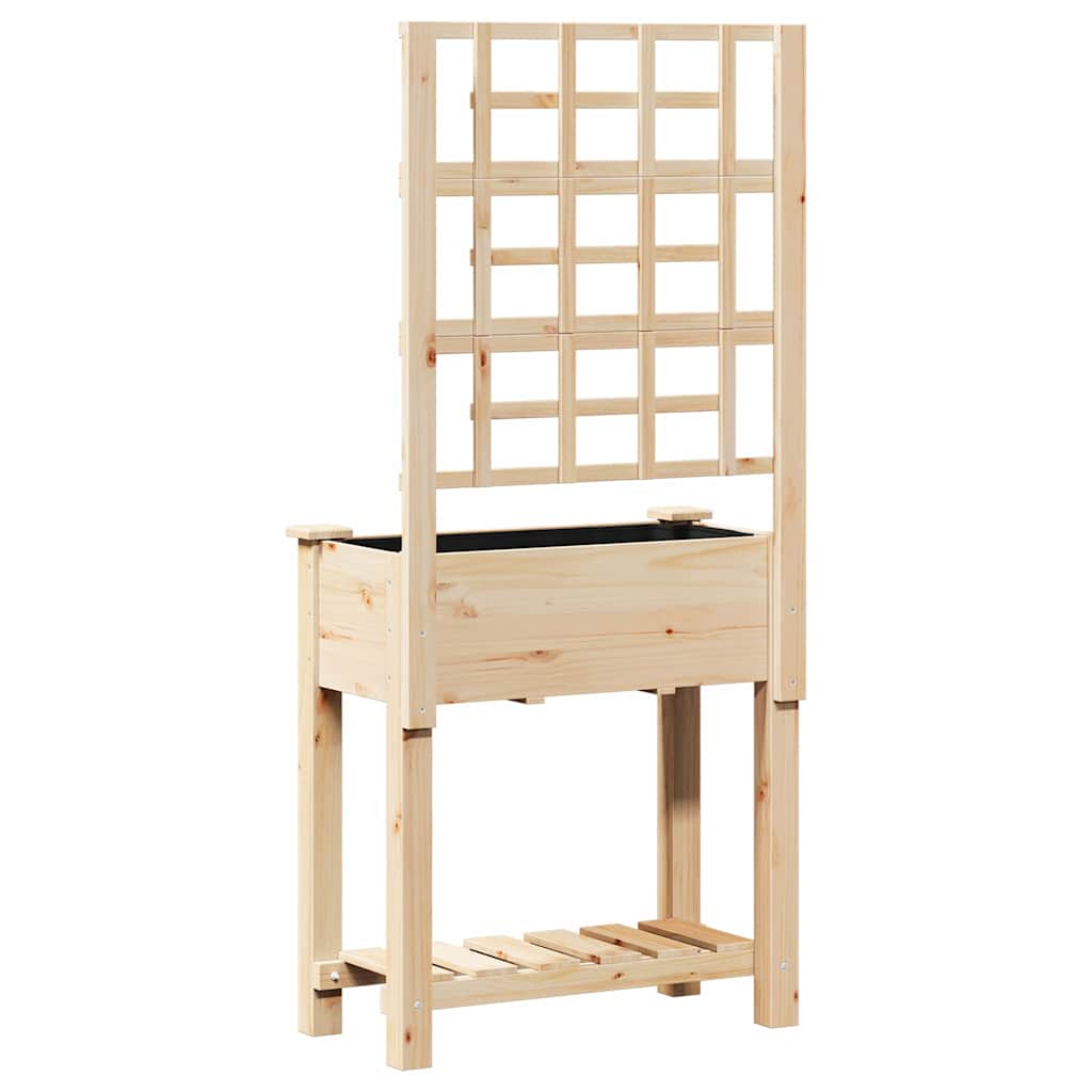 Garten-Pflanzgefäß Beige Massivholz Aus Fichte