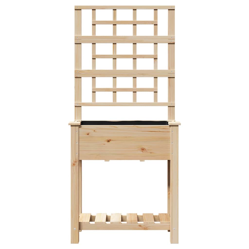Garten-Pflanzgefäß Beige Massivholz Aus Fichte