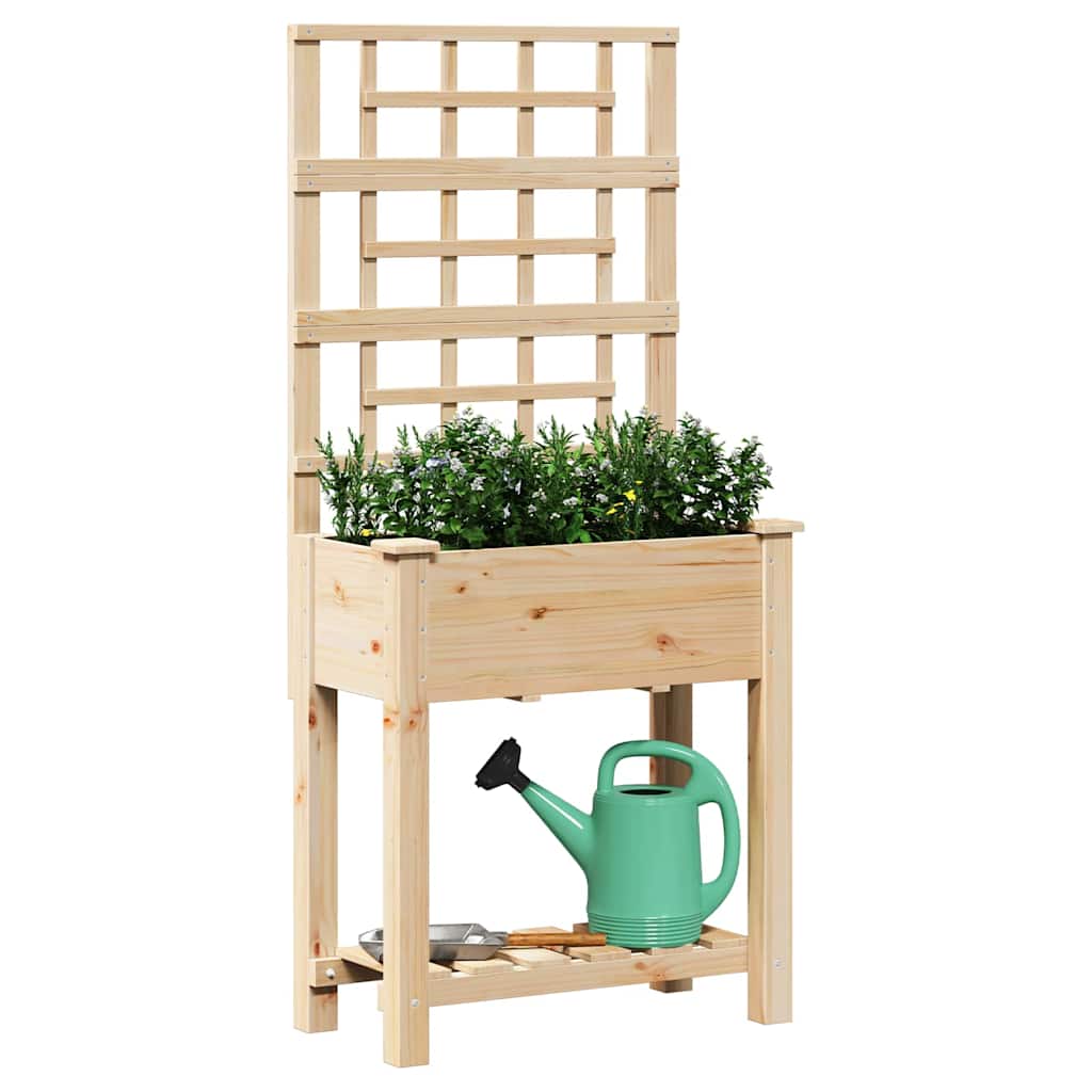 Garten-Pflanzgefäß Beige Massivholz Aus Fichte
