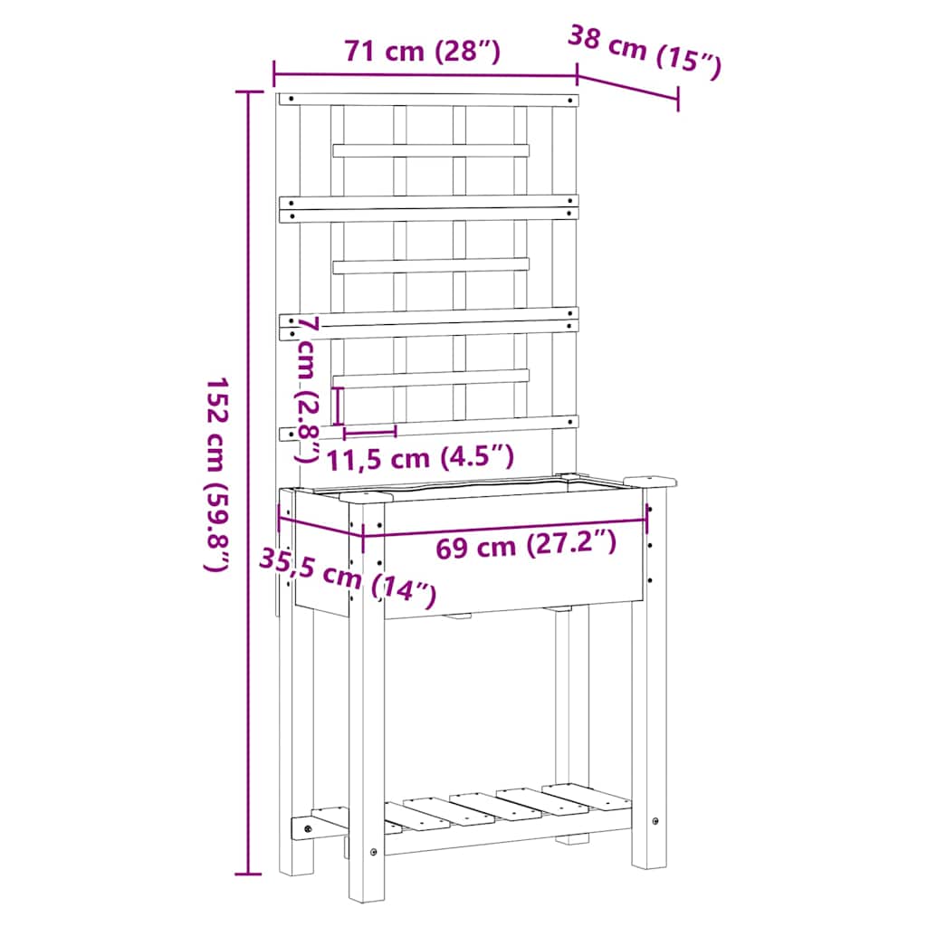 Garten-Pflanzgefäß Beige Massivholz Aus Fichte