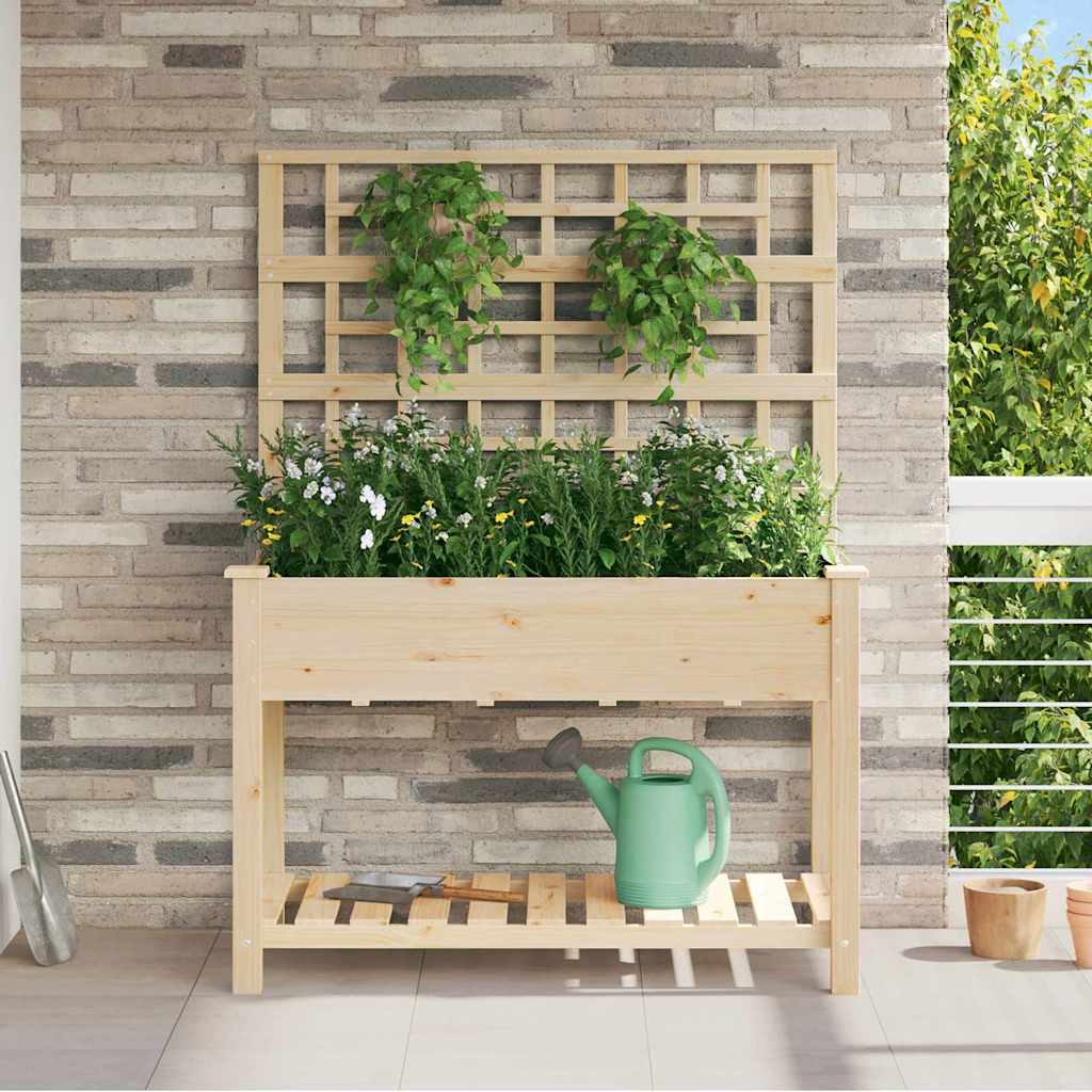 Garten-Pflanzgefäß Beige Massivholz Aus Fichte