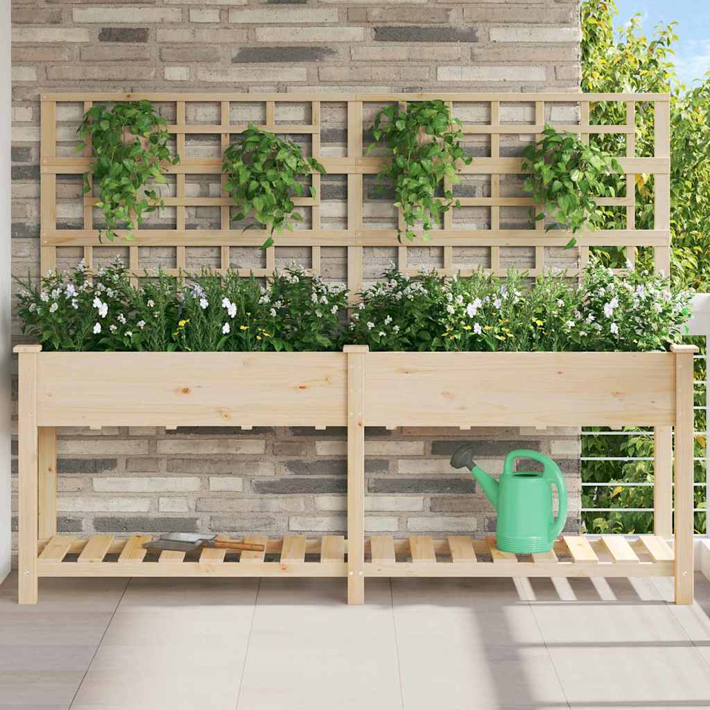 Garten-Pflanzgefäß Beige Massivholz Aus Fichte