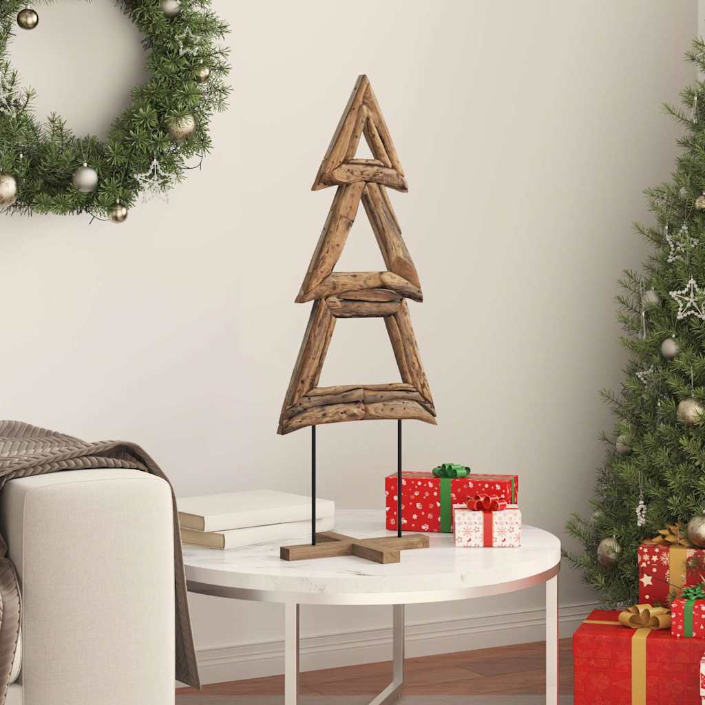 Weihnachtsbaum Mit Ständer Braun Massivholz Teak