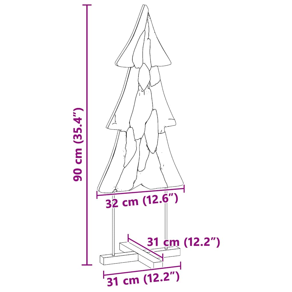 Weihnachtsbaum Mit Ständer Braun Massivholz Teak