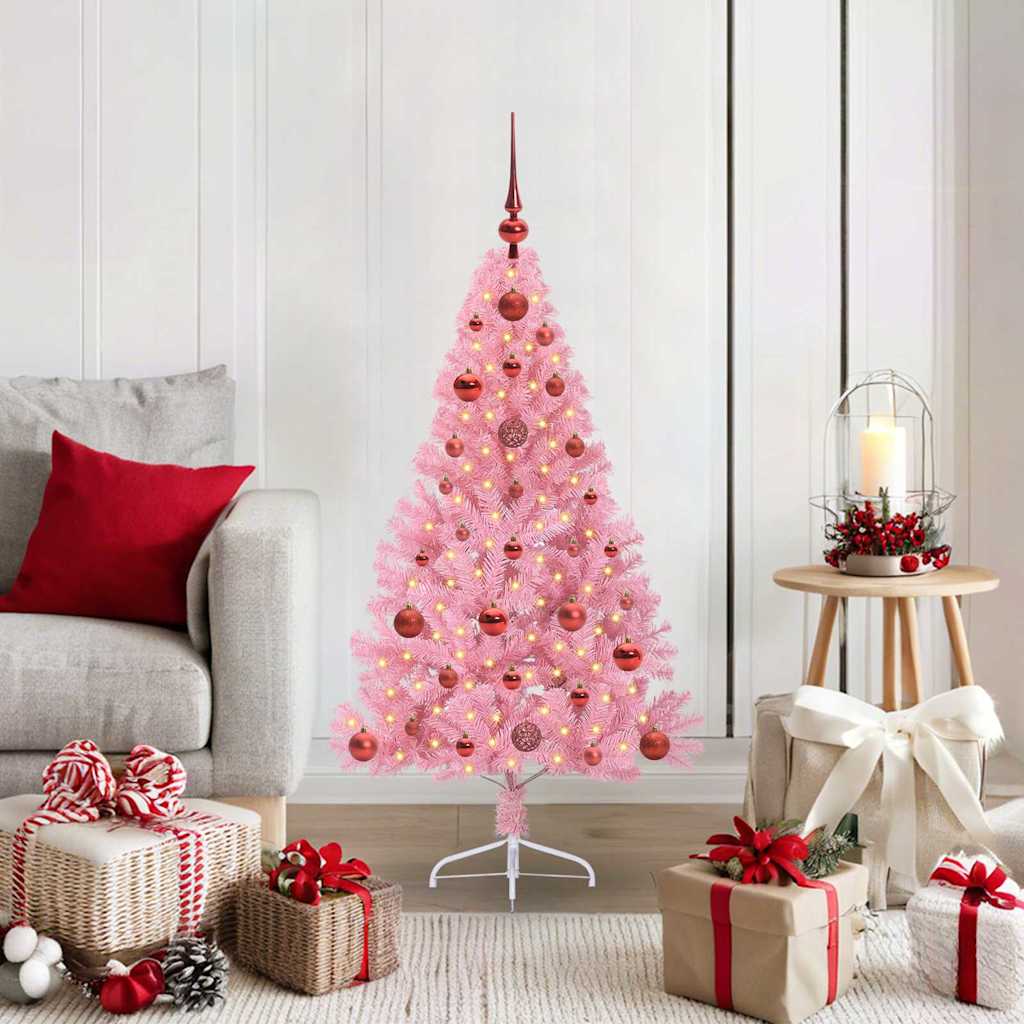 Künstlicher Vorbeleuchteter Weihnachtsbaum Pvc Rosa
