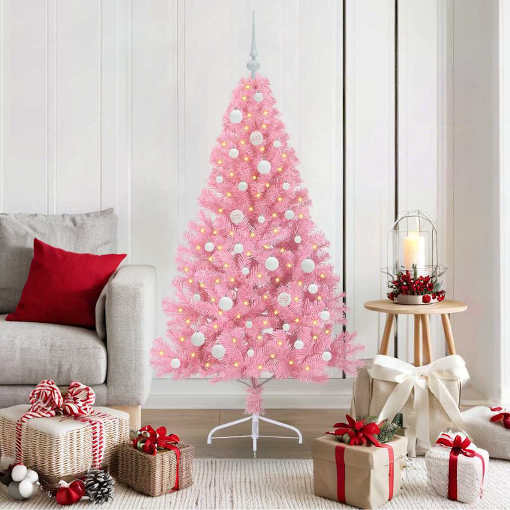 Künstlicher Vorbeleuchteter Weihnachtsbaum Pvc Rosa