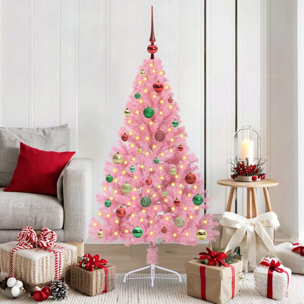 Künstlicher Vorbeleuchteter Weihnachtsbaum Pvc Rosa