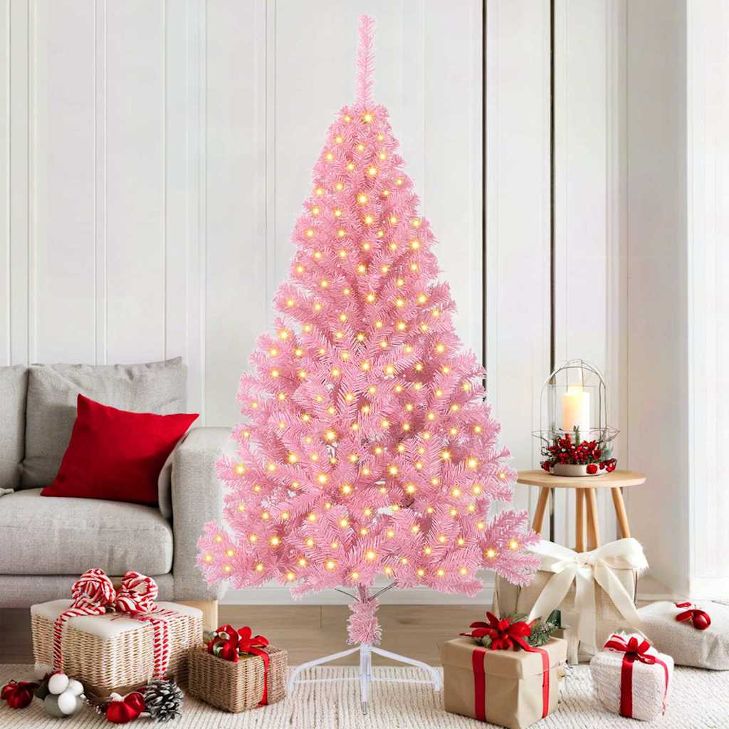 Künstlicher Vorbeleuchteter Weihnachtsbaum Pvc Rosa