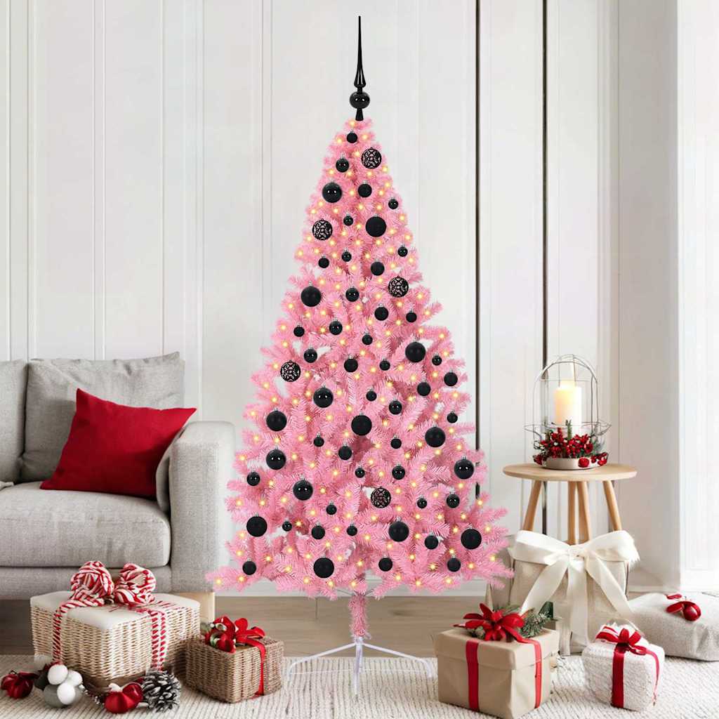 Künstlicher Vorbeleuchteter Weihnachtsbaum Pvc Rosa