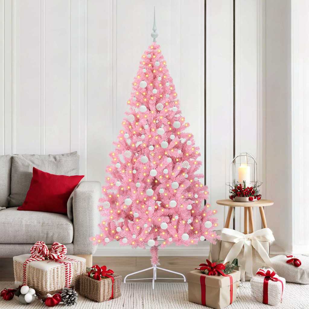 Künstlicher Vorbeleuchteter Weihnachtsbaum Pvc Rosa