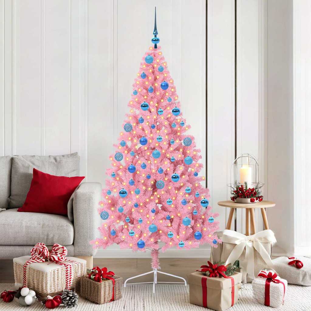 Künstlicher Vorbeleuchteter Weihnachtsbaum Pvc Rosa