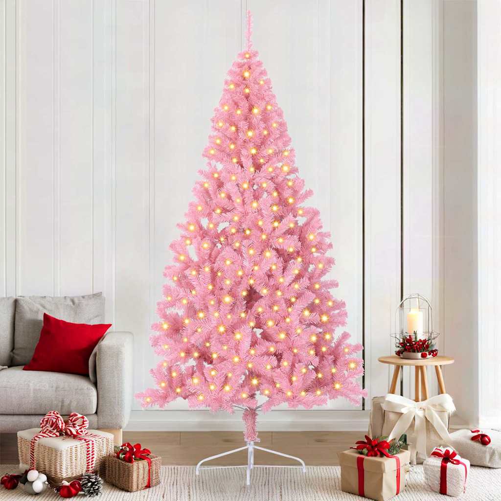 Künstlicher Vorbeleuchteter Weihnachtsbaum Pvc Rosa