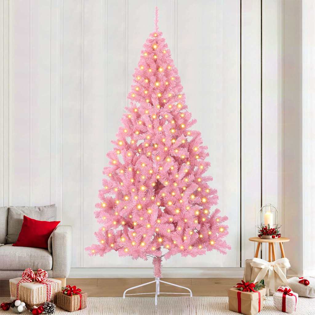 Künstlicher Vorbeleuchteter Weihnachtsbaum Pvc Rosa