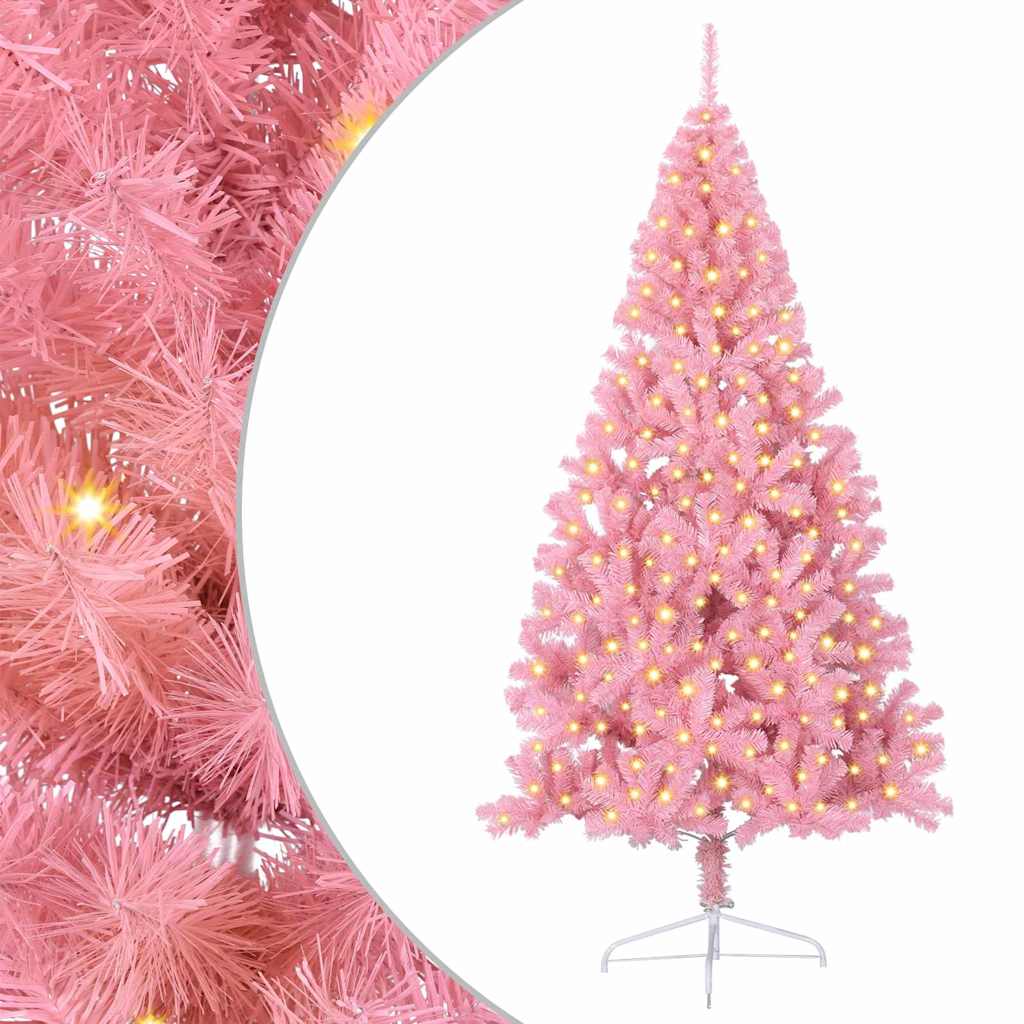 Künstlicher Vorbeleuchteter Weihnachtsbaum Pvc Rosa