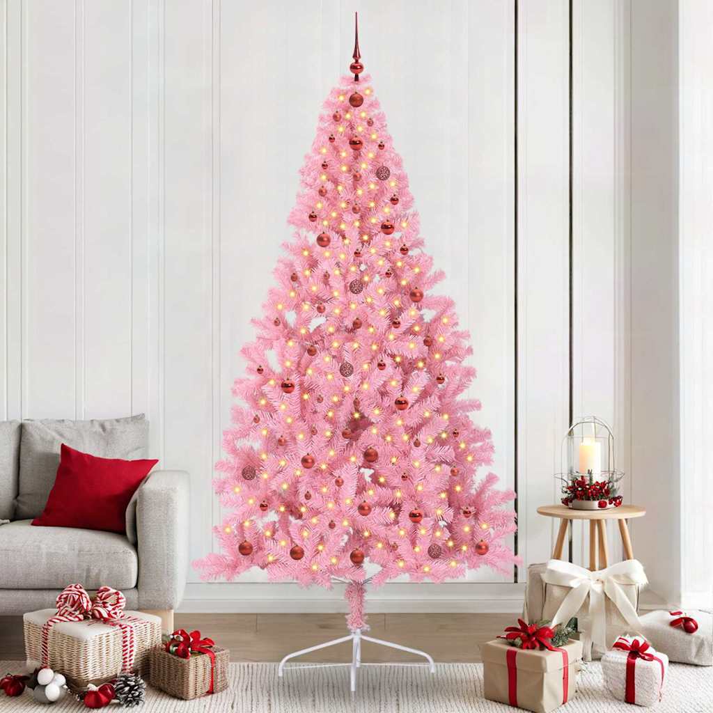 Künstlicher Vorbeleuchteter Weihnachtsbaum Pvc Rosa
