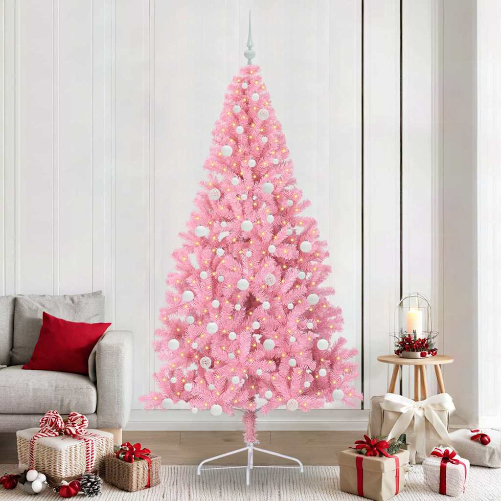 Künstlicher Vorbeleuchteter Weihnachtsbaum Pvc Rosa