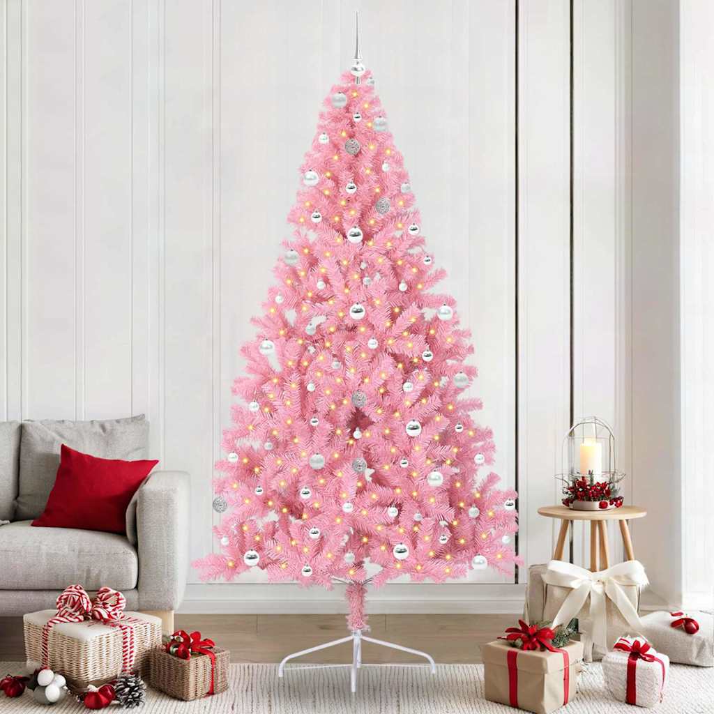 Künstlicher Vorbeleuchteter Weihnachtsbaum Pvc Rosa